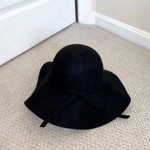 Black Wool Floppy Hat